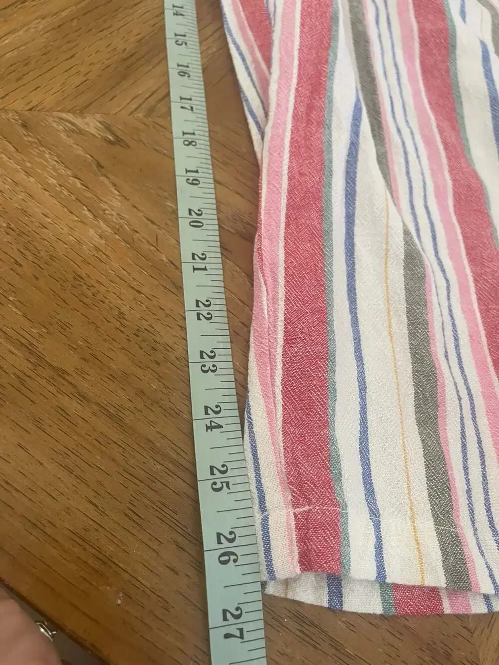 Old Navy Women's Plus Size Linen Blend Striped Drawstring Wide Leg Pants - Picture 11 of 11